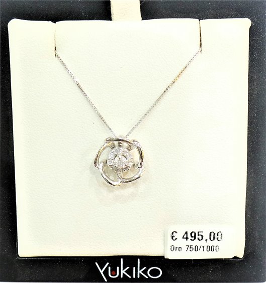 Necklace Yukiko Woman in White Gold Diamante 0.07 Ct KCLD3324K - KCLD3324K